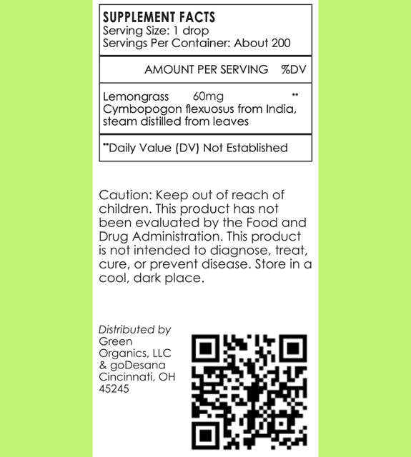 Lemongrass Back Label