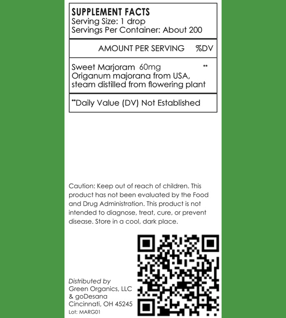 Marjoram Back Label