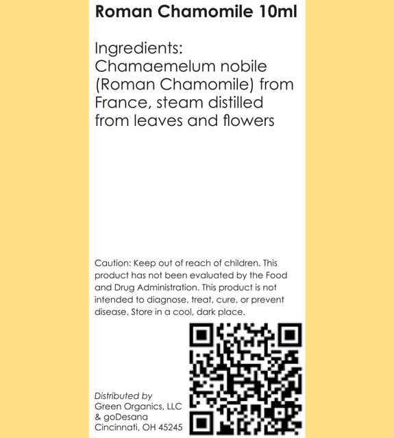 Roman Chamomile Back Label