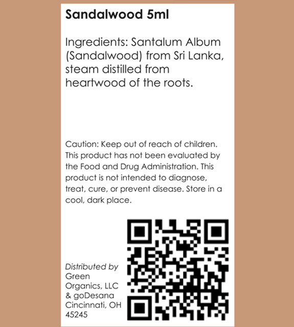 Sandalwood Back Label