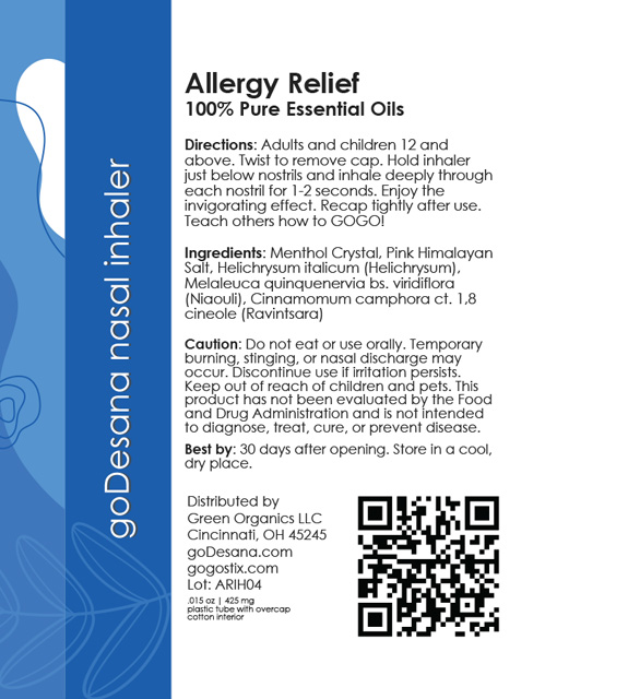 Allergy Relief Back Label