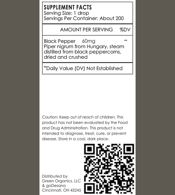 Black Pepper Back Label