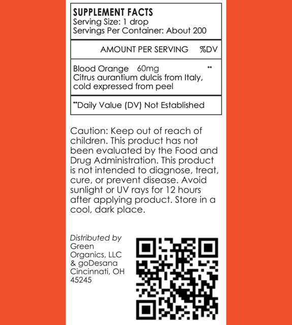Blood Orange Back Label