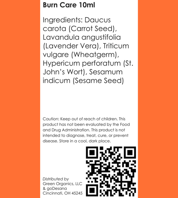 Burn Care Back Label