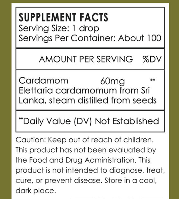 Cardamom Back Label