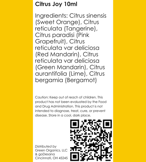 Citrus Joy Back Label