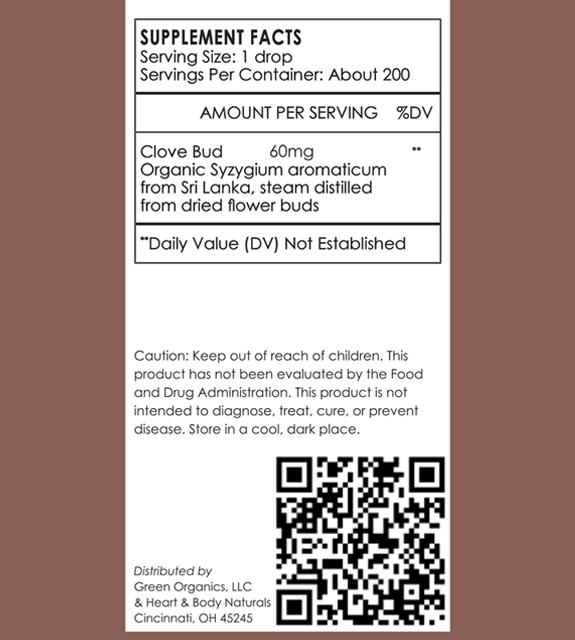 Clove Bud Back Label