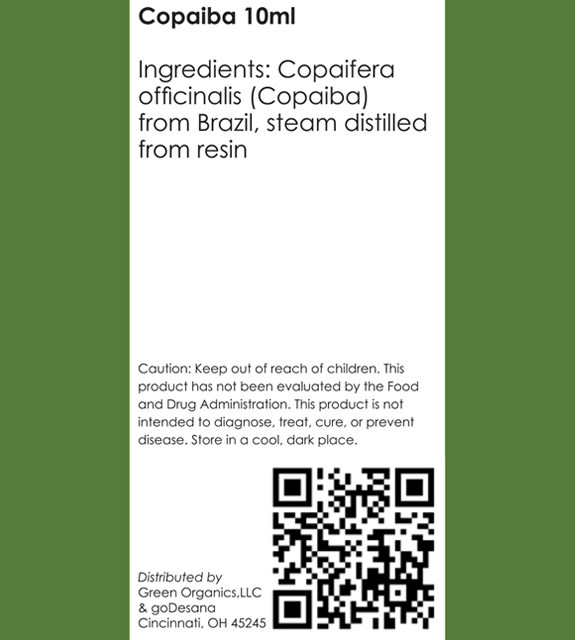 Copaiba Back Label
