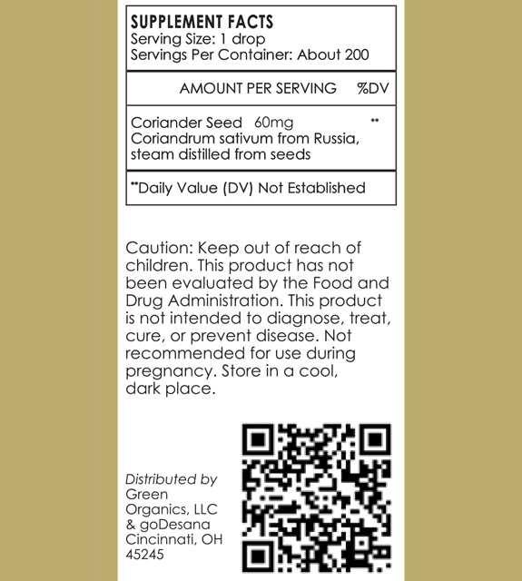 Coriander Seed Back Label