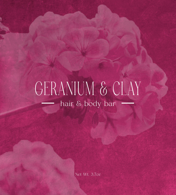 Geranium & Clay Soap Front Label