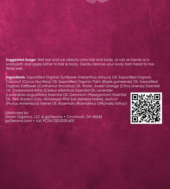 Geranium & Clay Soap Back Label
