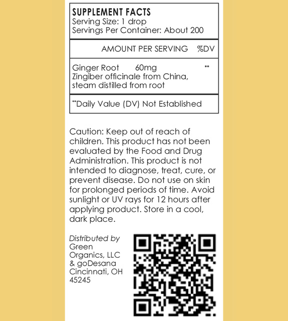 Ginger Back Label