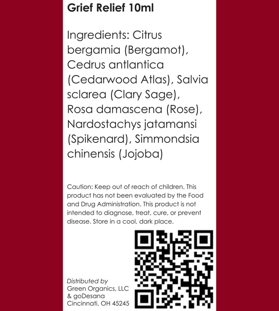 Grief Relief Back Label