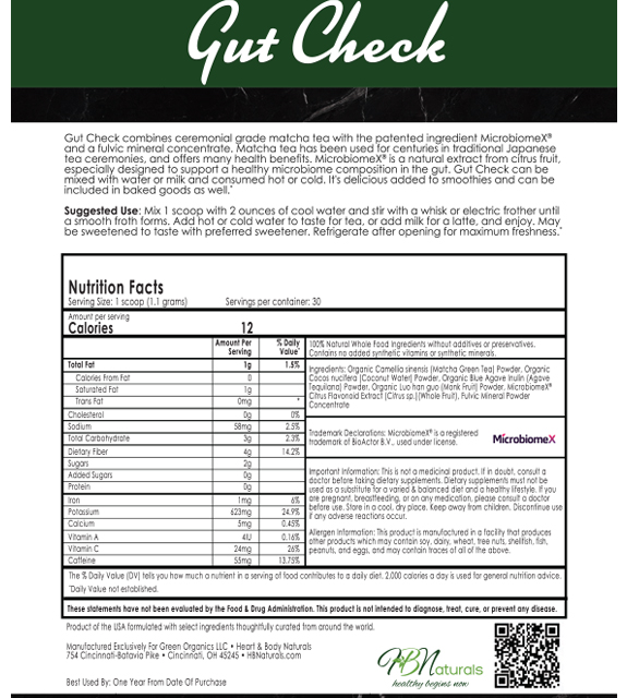 Gut Check Back Label