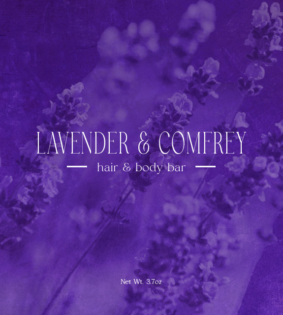 Lavender & Comfrey Soap Front Label