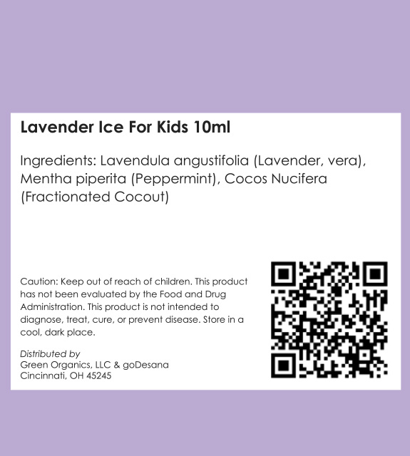 Lavender Ice For Kids Back Label