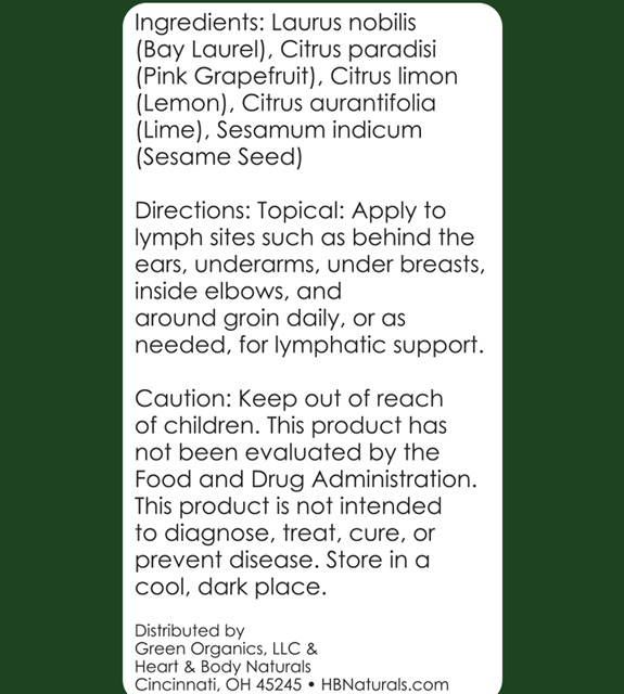 L-Stimulate Essential Oil Blend Back Label
