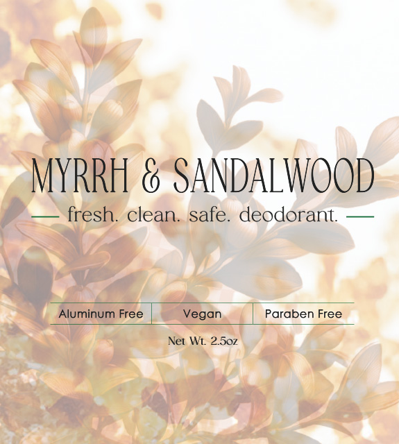 Myrrh & Sandalwood Deodorant Front Label