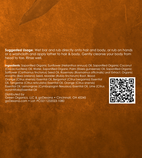 Orange Blossom Soap Back Label