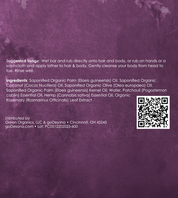 Patchouli Soap Back Label