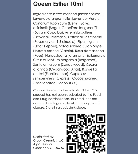 Queen Esther Back Label