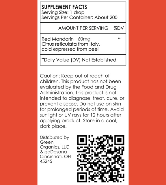 Red Mandarin Back Label