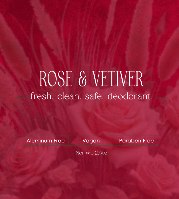 Rose & Vetiver Deodorant Front Label