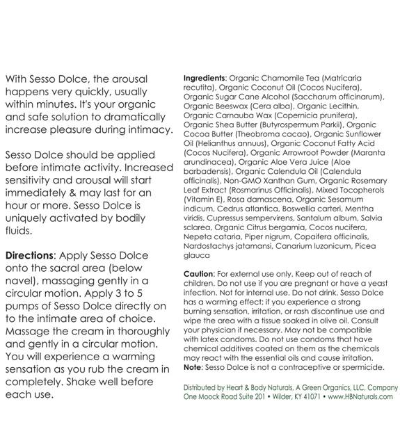 Sesso Dolce Powder Back Label