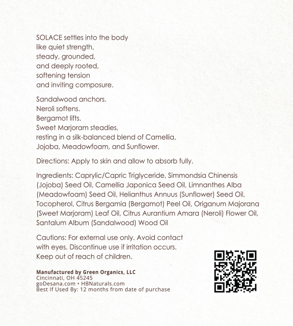 Solace Back Label