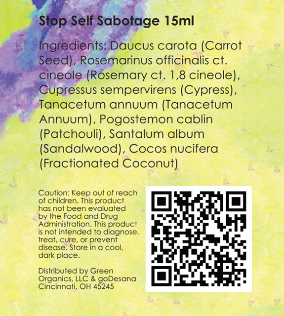 Stop Self Sabotage Back Label