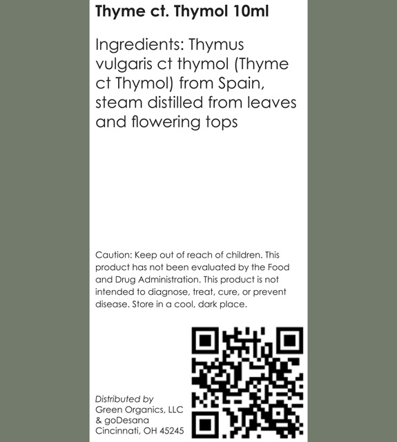 Thyme ct. Thymol Back Label