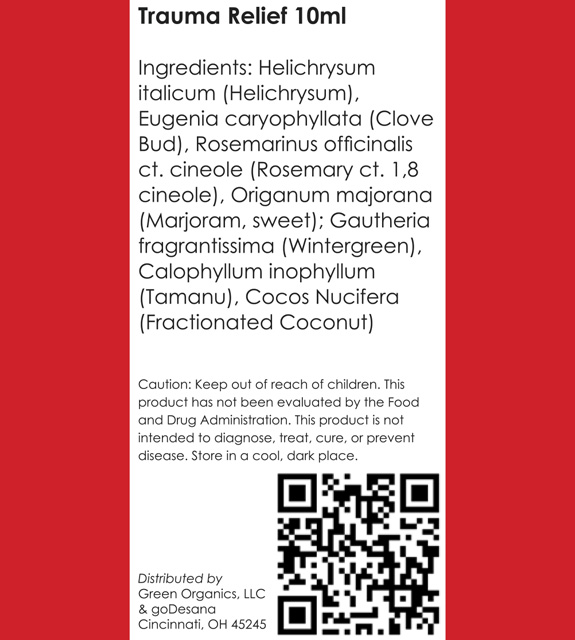 Trauma Relief Back Label