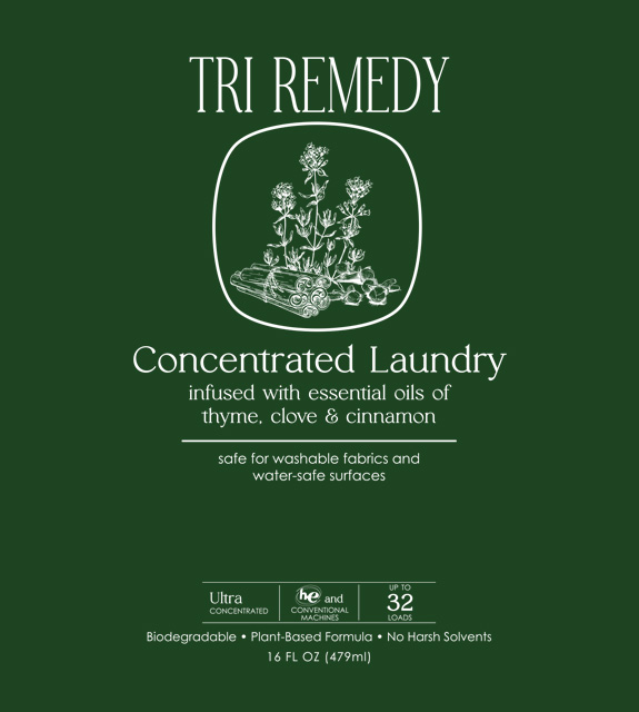 Tri Remedy Laundry Concentrate Front Label
